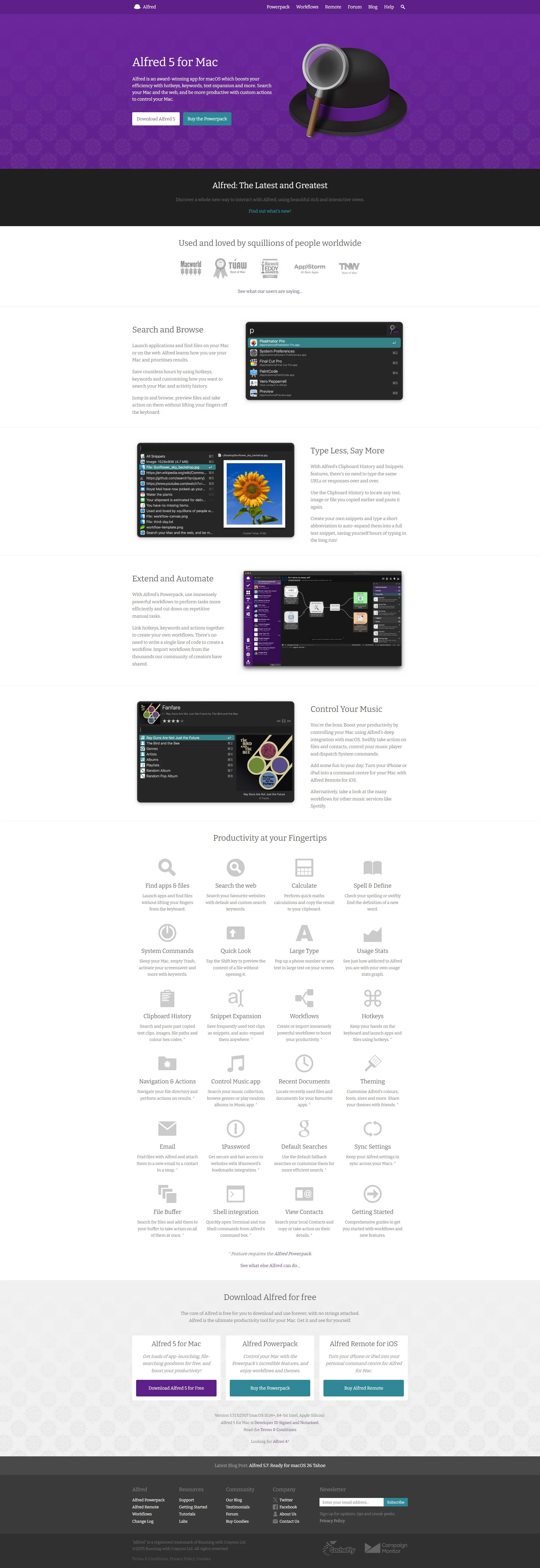 alfredapp.com screenshot