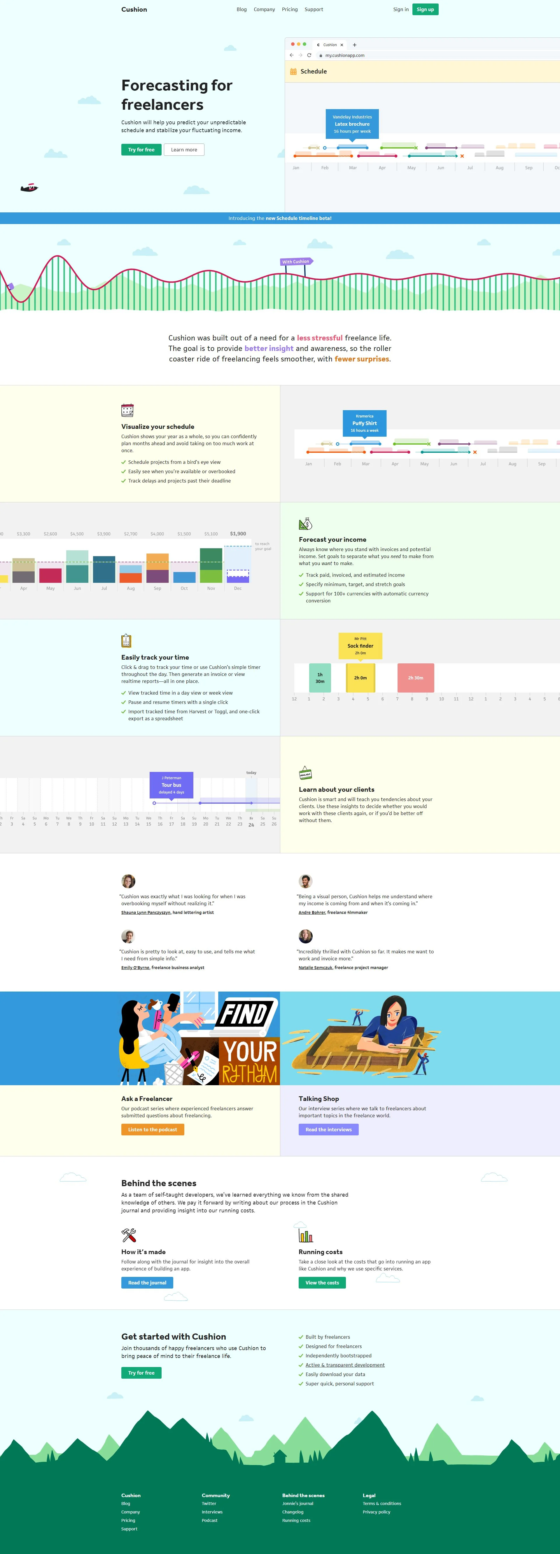 cushionapp.com screenshot
