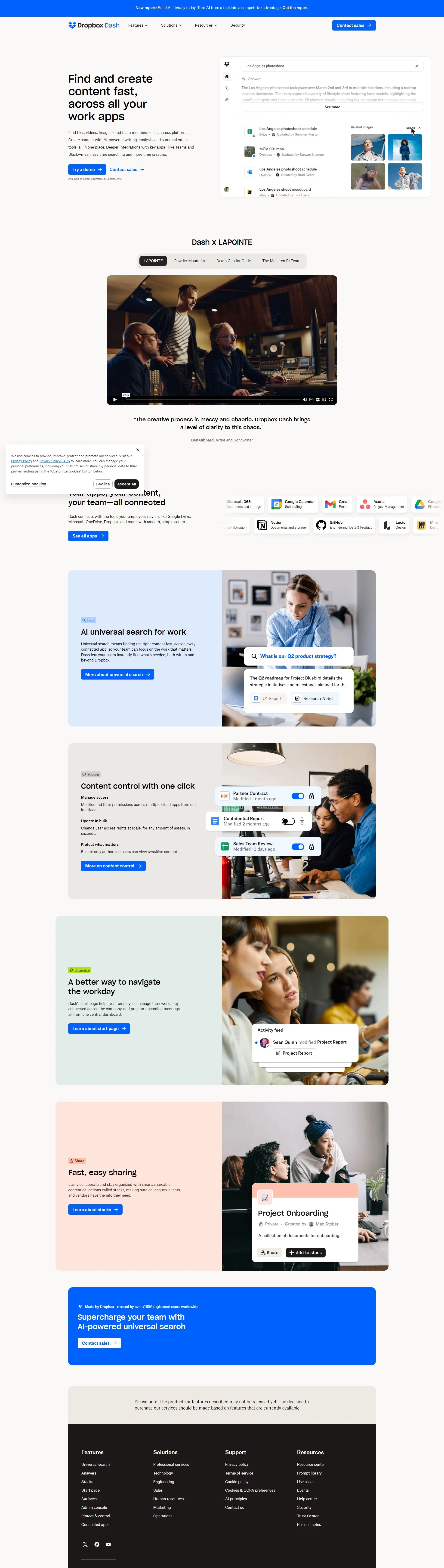 Dropbox Dash × McLaren F1 screenshot