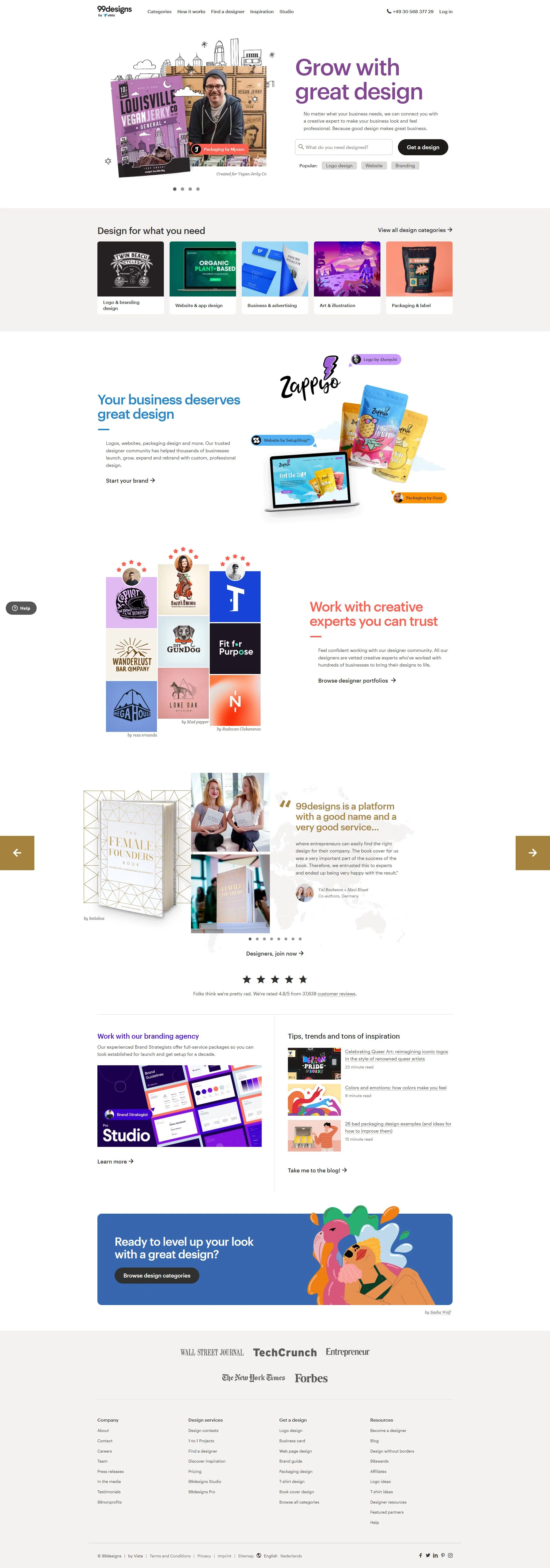 en.99designs.nl screenshot