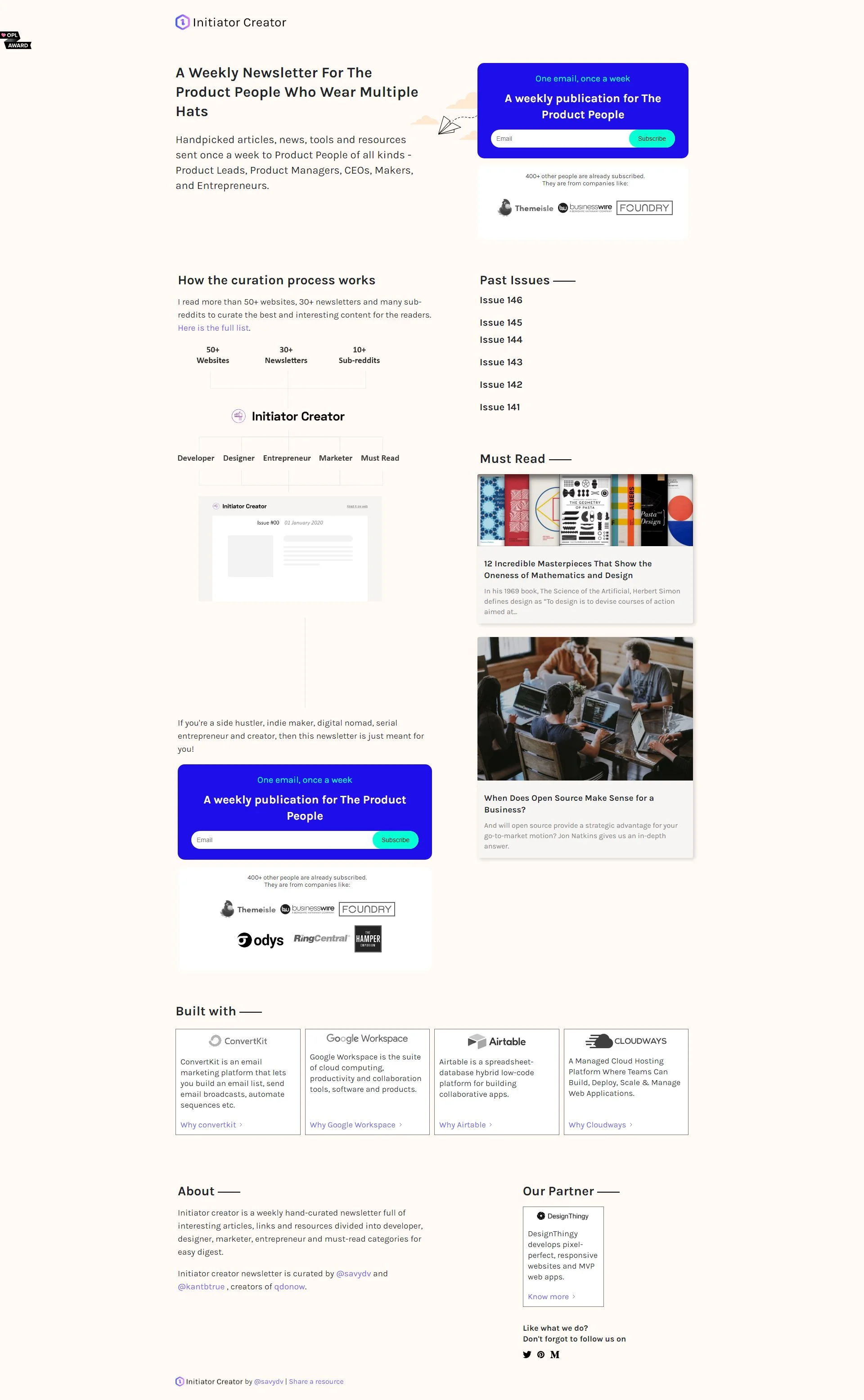 initiatorcreator.com screenshot