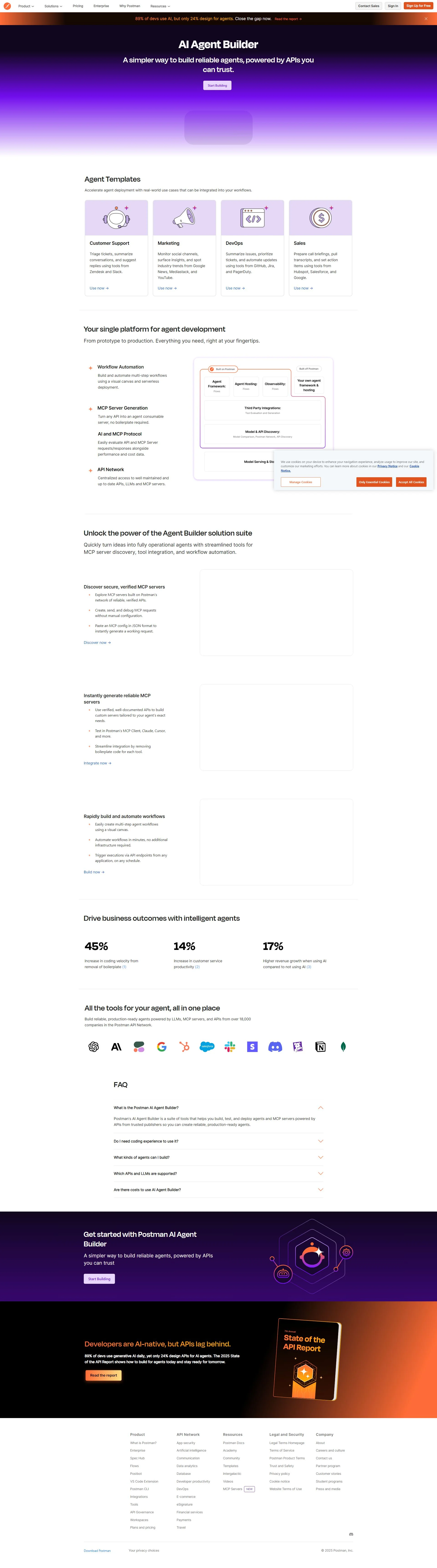 Postman AI Agent Builder screenshot