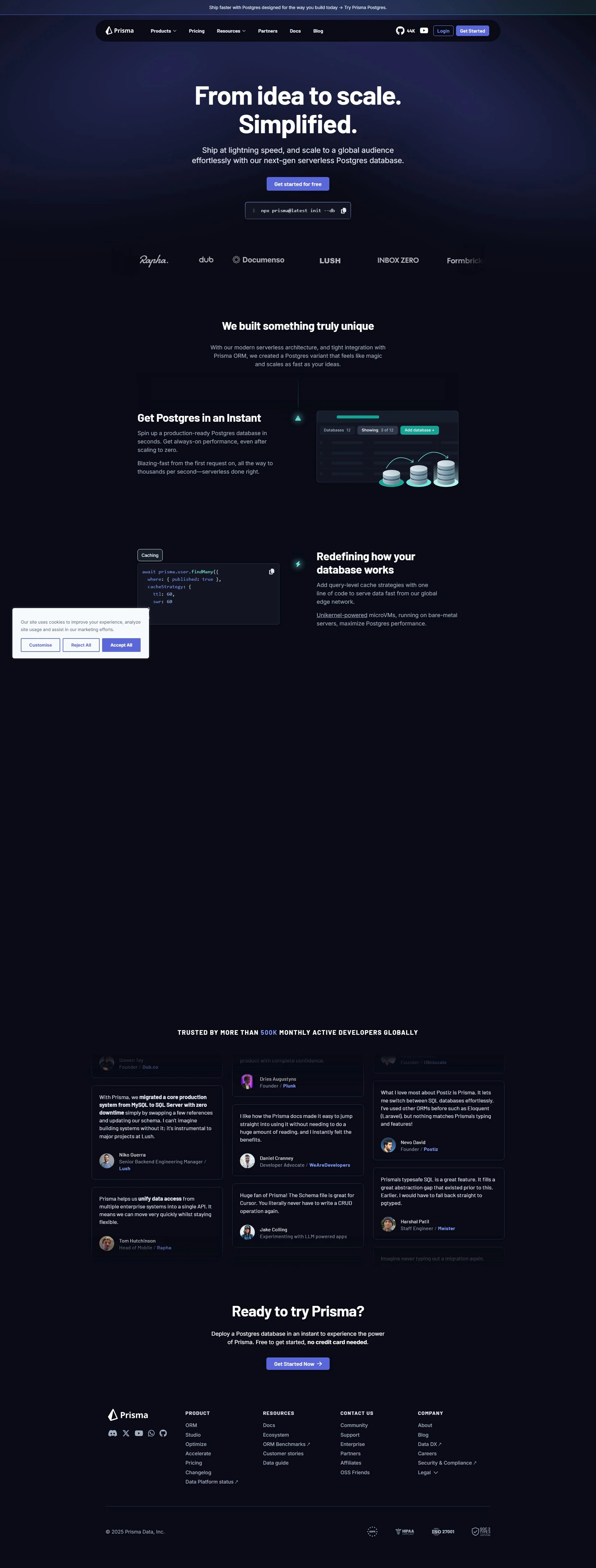 prisma.io screenshot