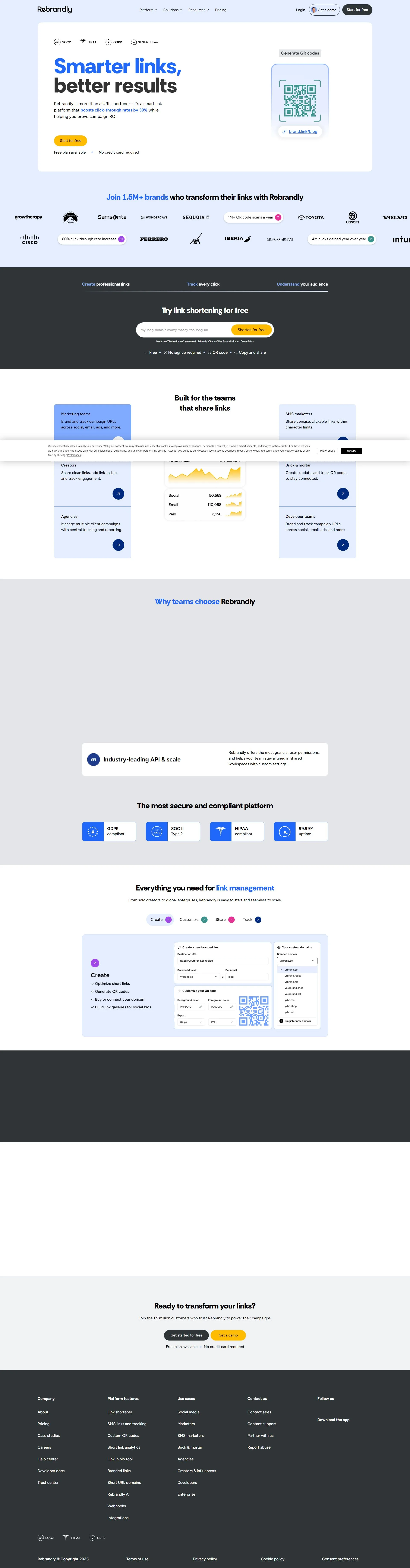 rebrandly.com screenshot