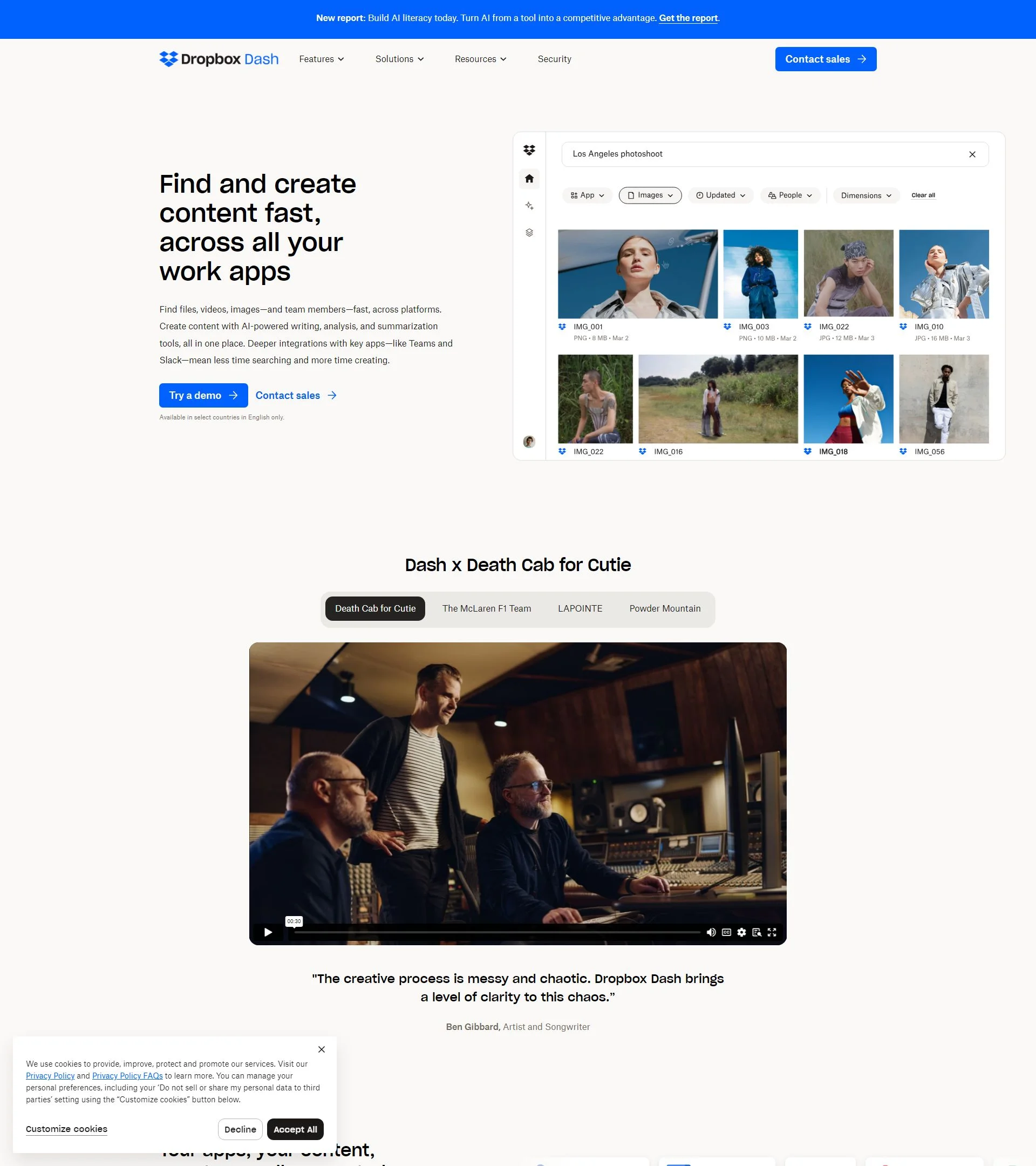 Dropbox Dash × McLaren F1 background