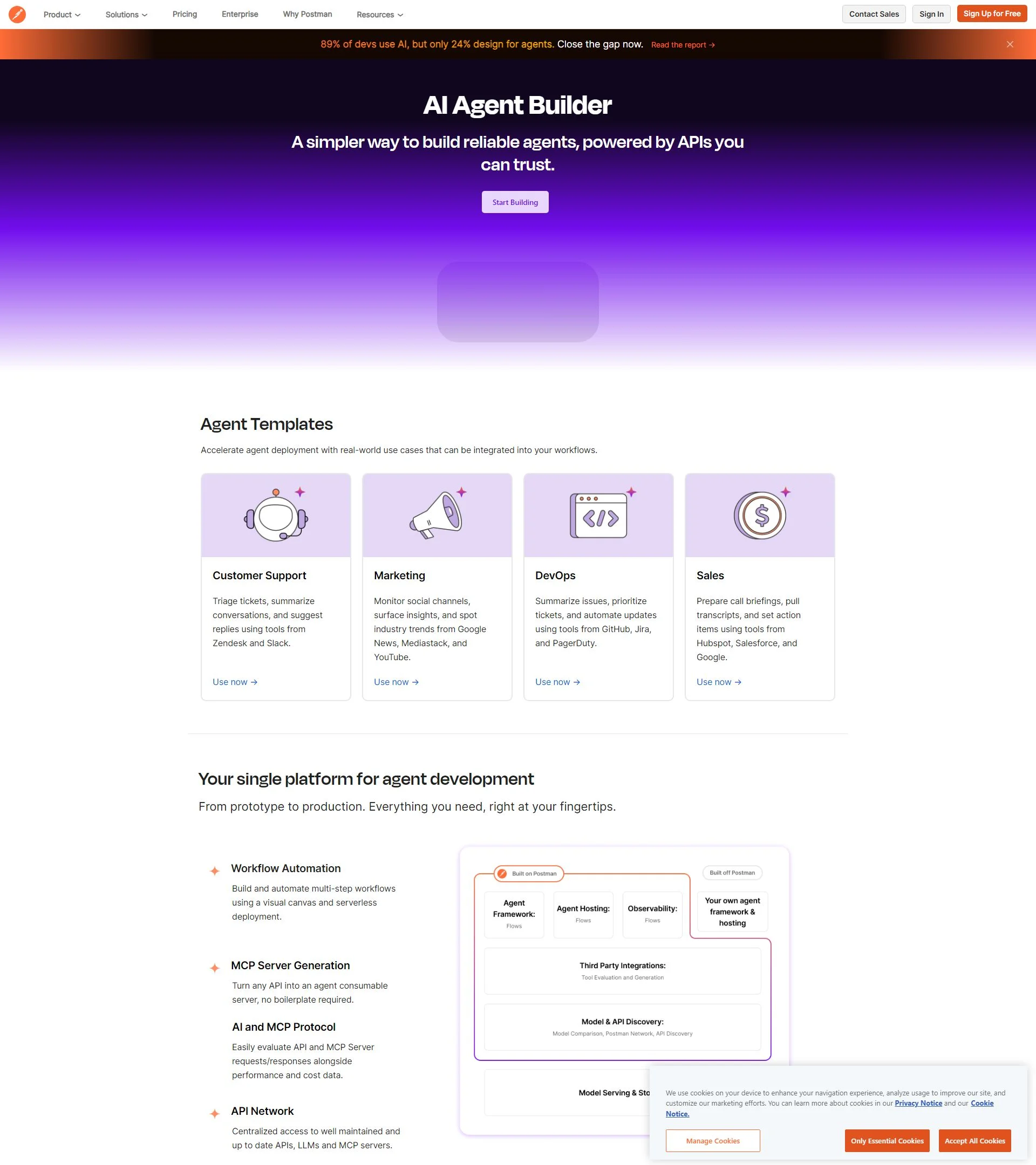Postman AI Agent Builder background
