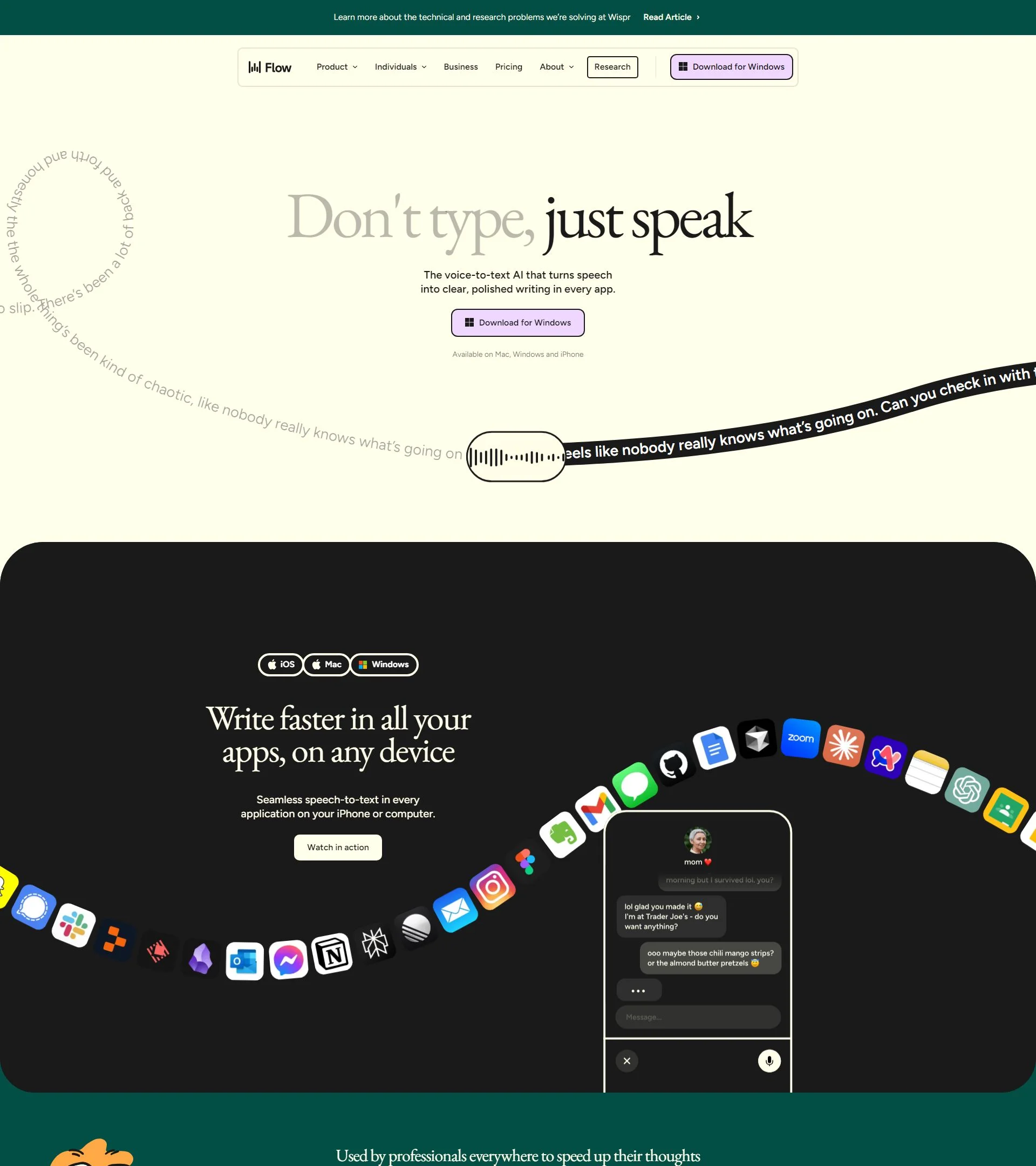 Wispr Flow background