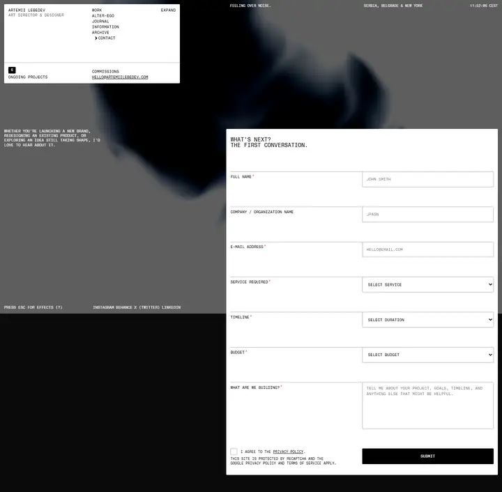 Contact full-page screenshot