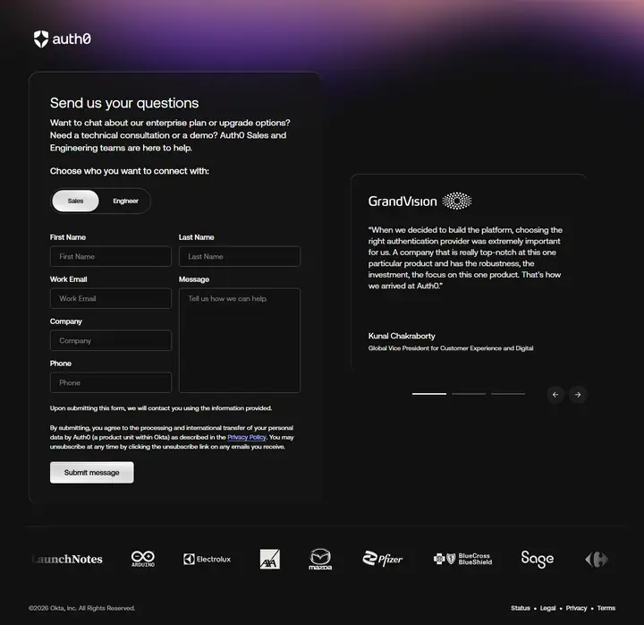 Contact full-page screenshot