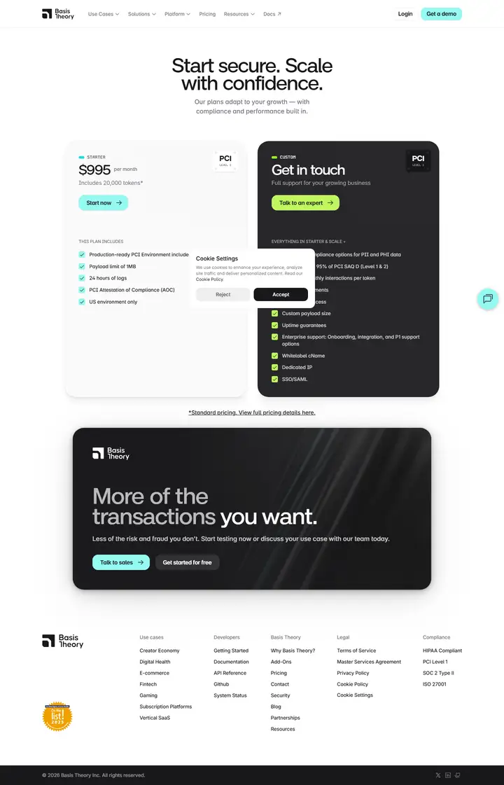 Pricing full-page screenshot