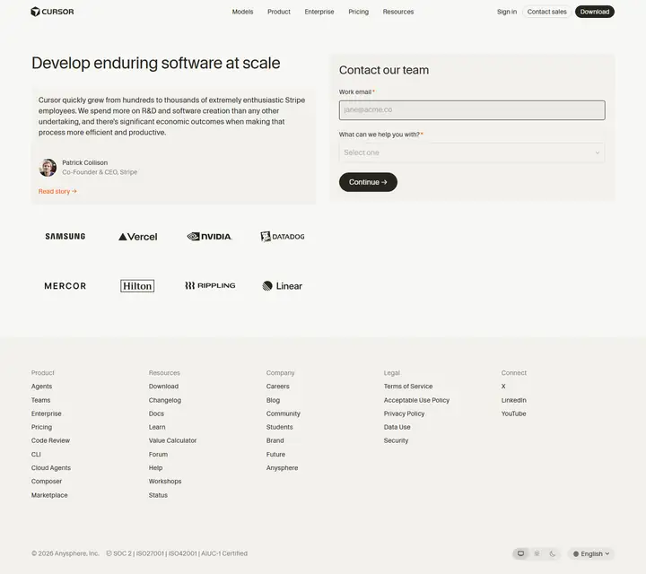 Contact full-page screenshot