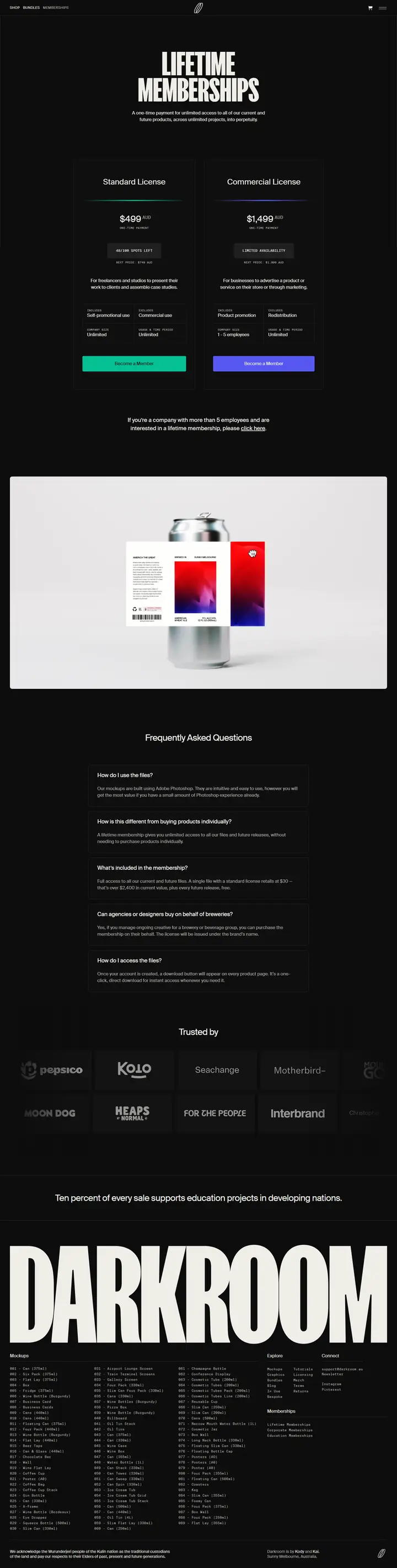 Pricing full-page screenshot