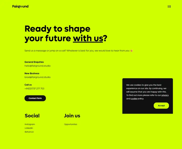 Contact full-page screenshot