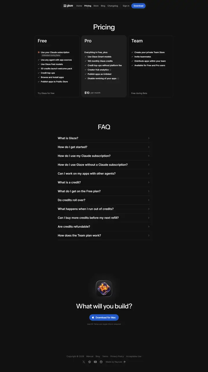 Pricing full-page screenshot