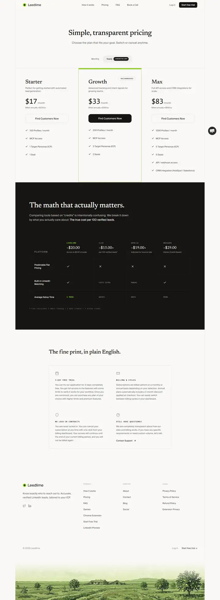 Pricing full-page screenshot