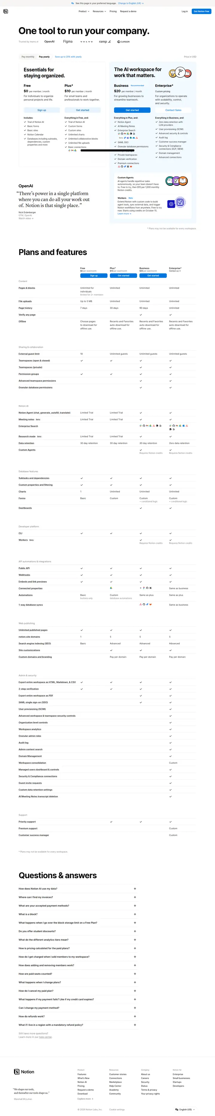 Pricing full-page screenshot