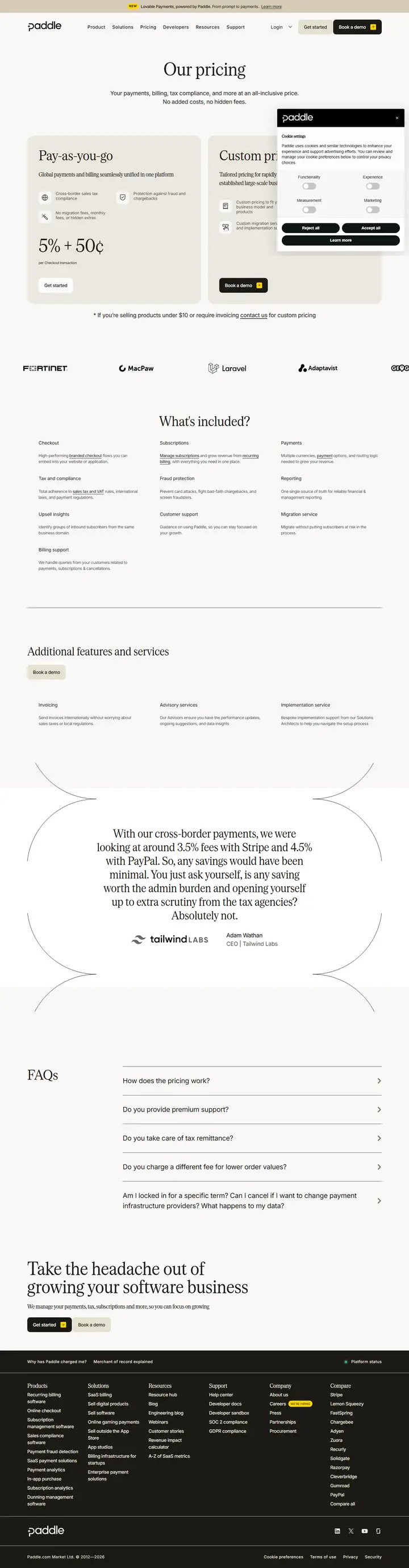 Pricing full-page screenshot