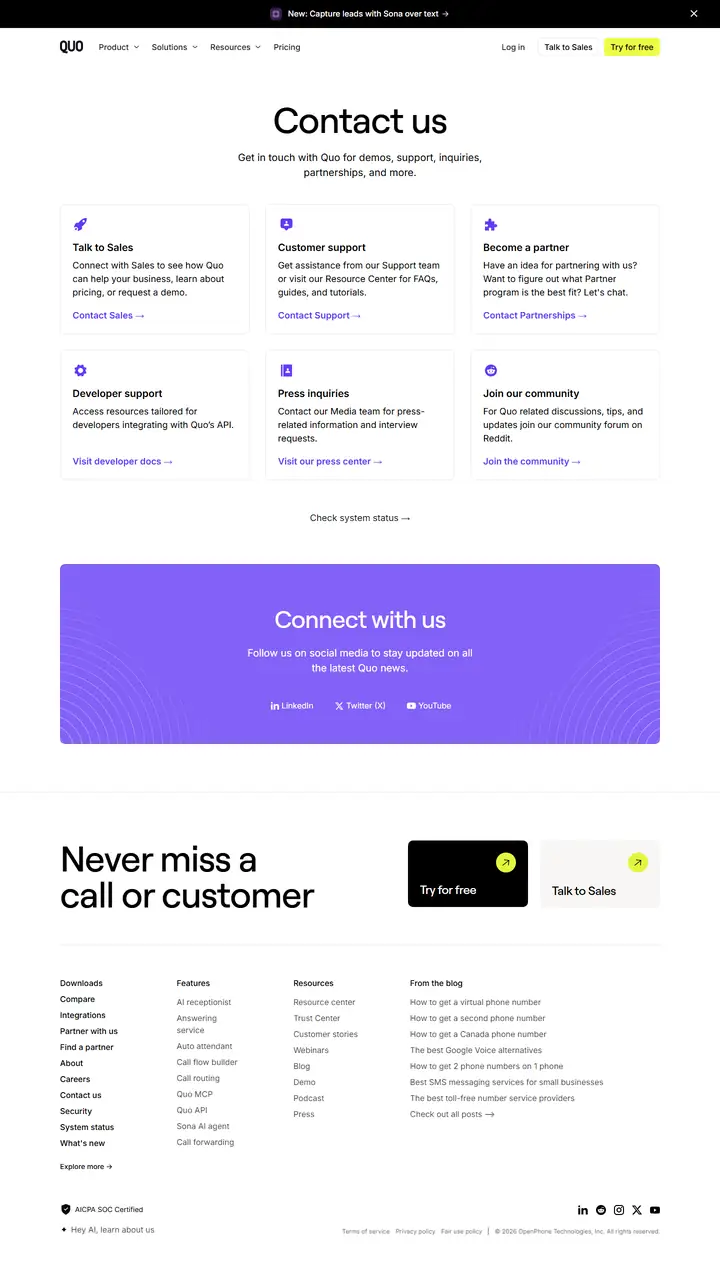 Contact full-page screenshot