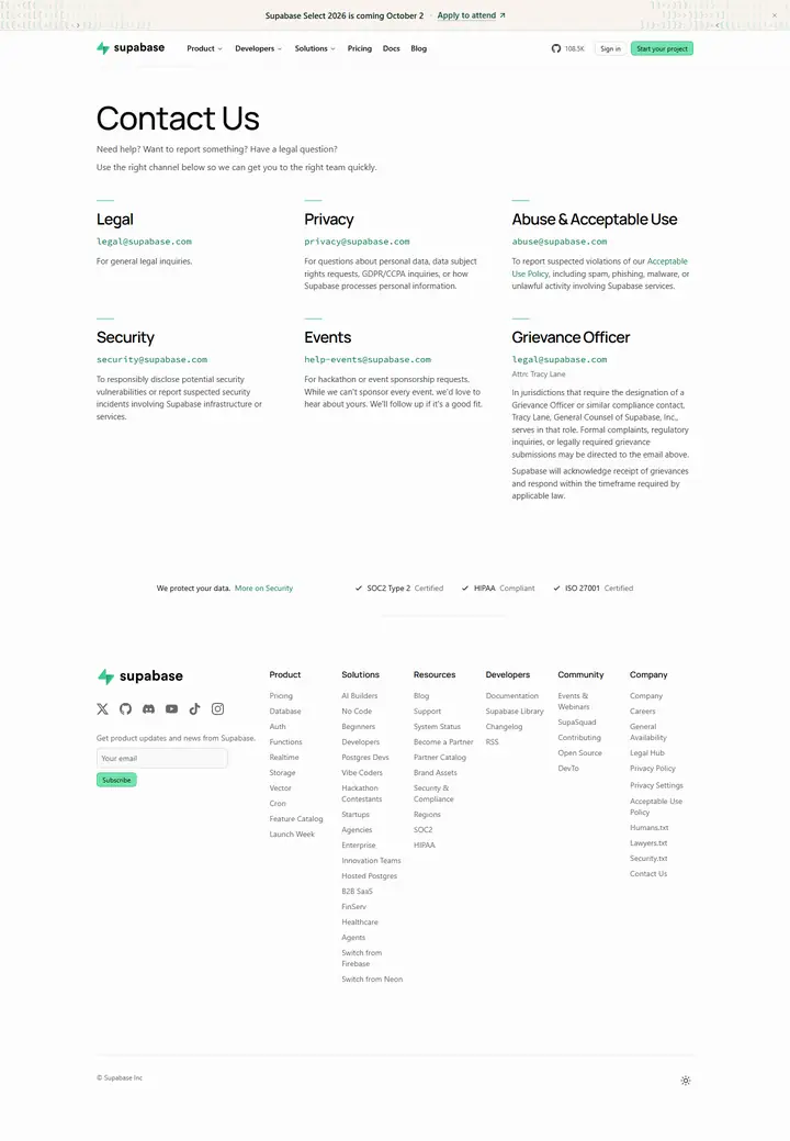Contact full-page screenshot