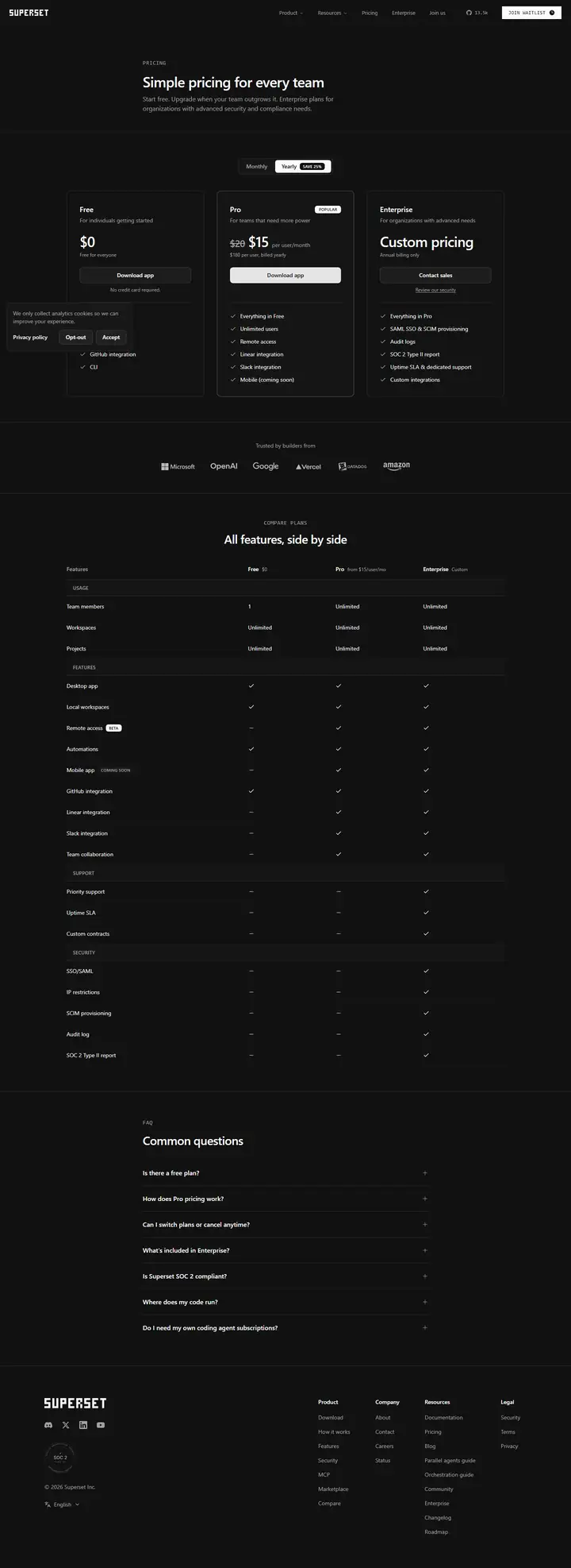 Pricing full-page screenshot