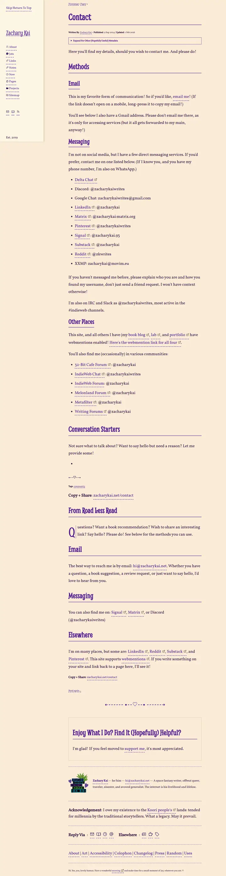 Contact full-page screenshot